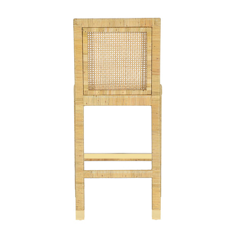 Amara Rattan & Cream Linen Stool by TOV Furniture at Eve Furniture