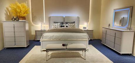 Amara White Panel Bedroom Set by New Era Innovations at Eve Furniture