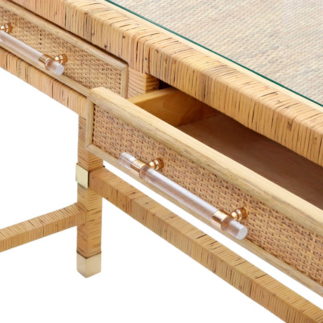 Amara Woven Rattan Desk by TOV Furniture at Eve Furniture
