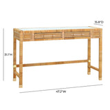 Amara Woven Rattan Desk by TOV Furniture at Eve Furniture