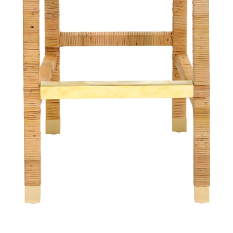 Amara Woven Rattan Performance Fabric Stool by TOV Furniture at Eve Furniture