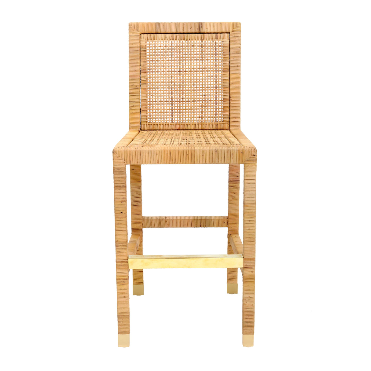 Amara Woven Rattan Performance Fabric Stool by TOV Furniture at Eve Furniture