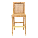 Amara Woven Rattan Performance Fabric Stool by TOV Furniture at Eve Furniture