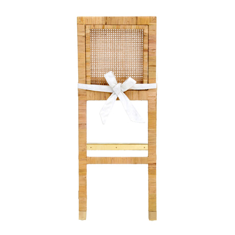 Amara Woven Rattan Performance Fabric Stool by TOV Furniture at Eve Furniture