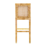 Amara Woven Rattan Performance Fabric Stool by TOV Furniture at Eve Furniture