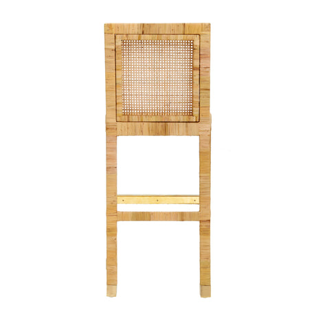 Amara Woven Rattan Performance Fabric Stool by TOV Furniture at Eve Furniture