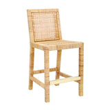 Amara Woven Rattan Performance Fabric Stool by TOV Furniture at Eve Furniture