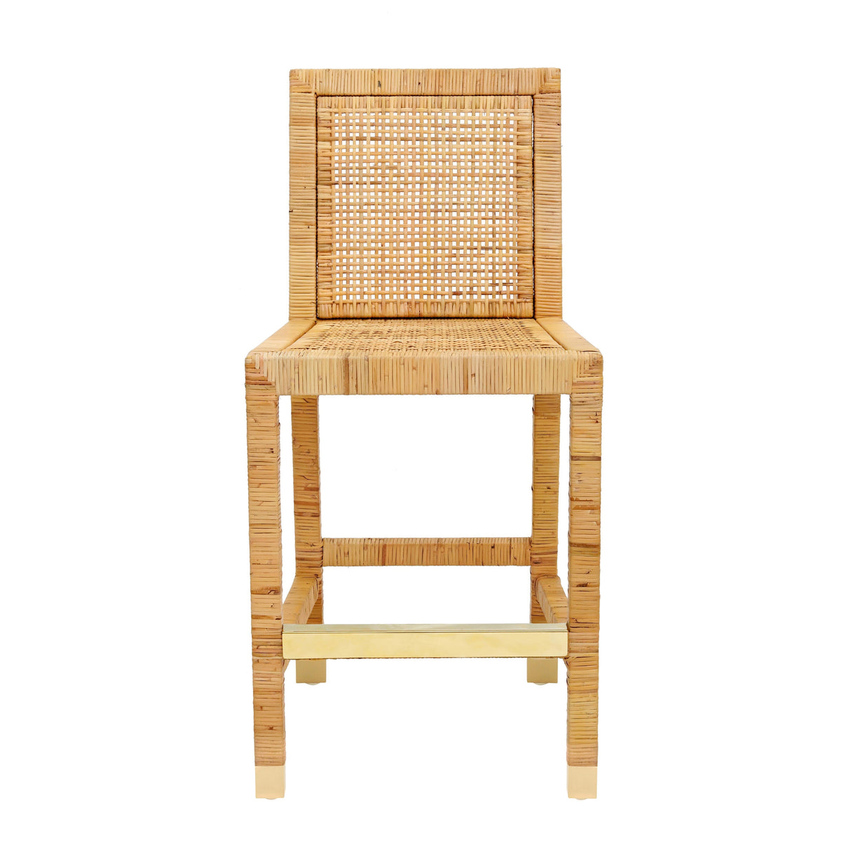 Amara Woven Rattan Performance Fabric Stool by TOV Furniture at Eve Furniture