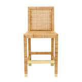 Amara Woven Rattan Performance Fabric Stool by TOV Furniture at Eve Furniture