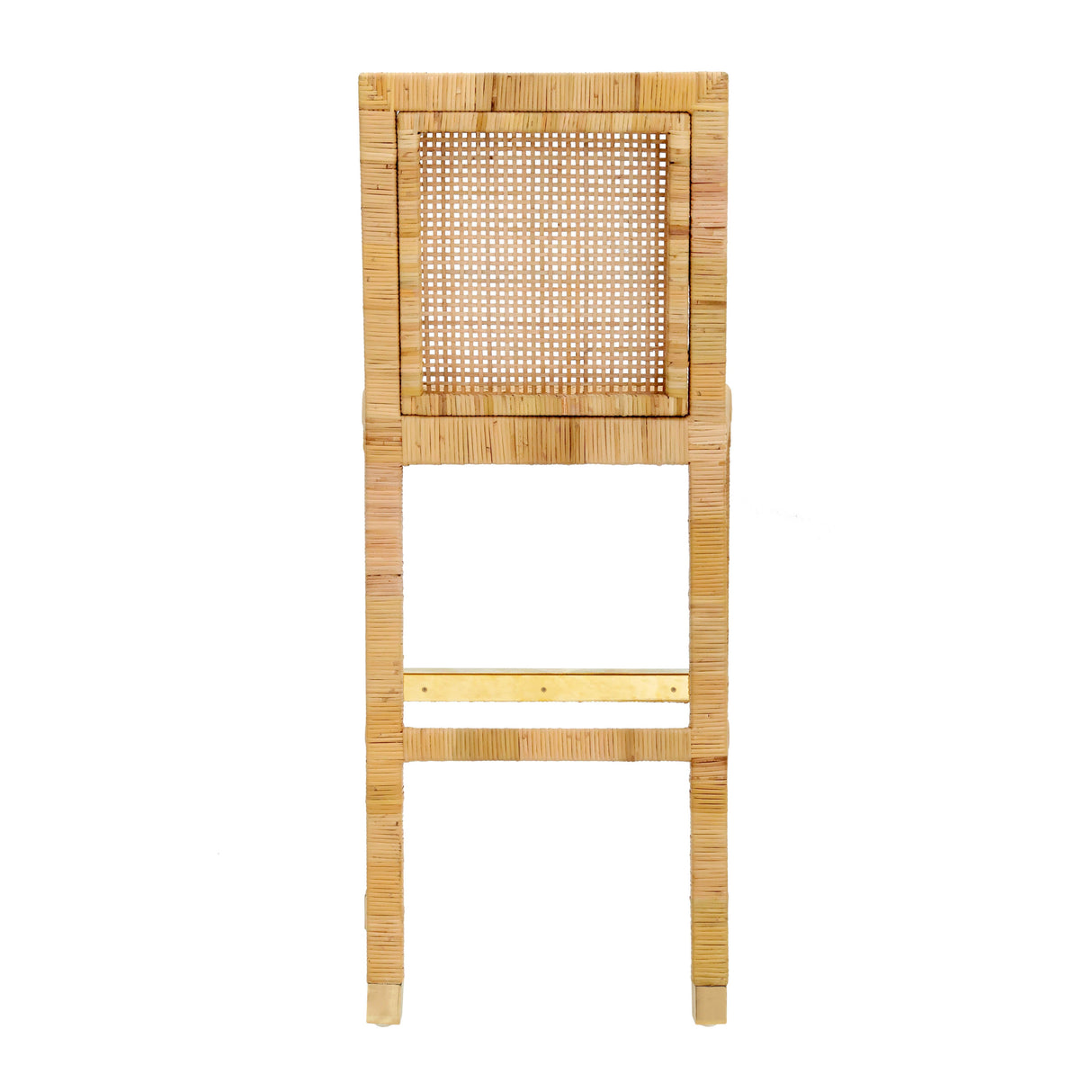 Amara Woven Rattan Performance Fabric Stool by TOV Furniture at Eve Furniture