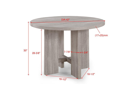 Amara Driftwood 5-Piece Round Dining Set by Crown Mark at Eve Furniture
