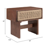 Amaria Natural & Walnut Nightstand by Zuomod at Eve Furniture