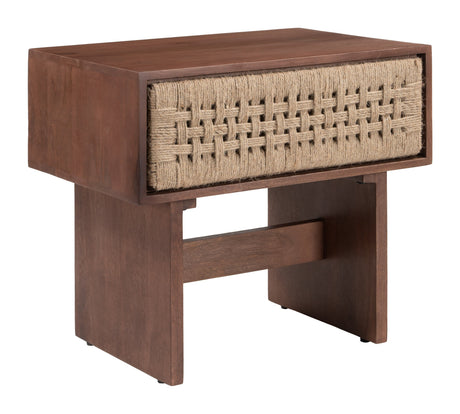 Amaria Natural & Walnut Nightstand by Zuomod at Eve Furniture