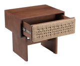 Amaria Natural & Walnut Nightstand by Zuomod at Eve Furniture