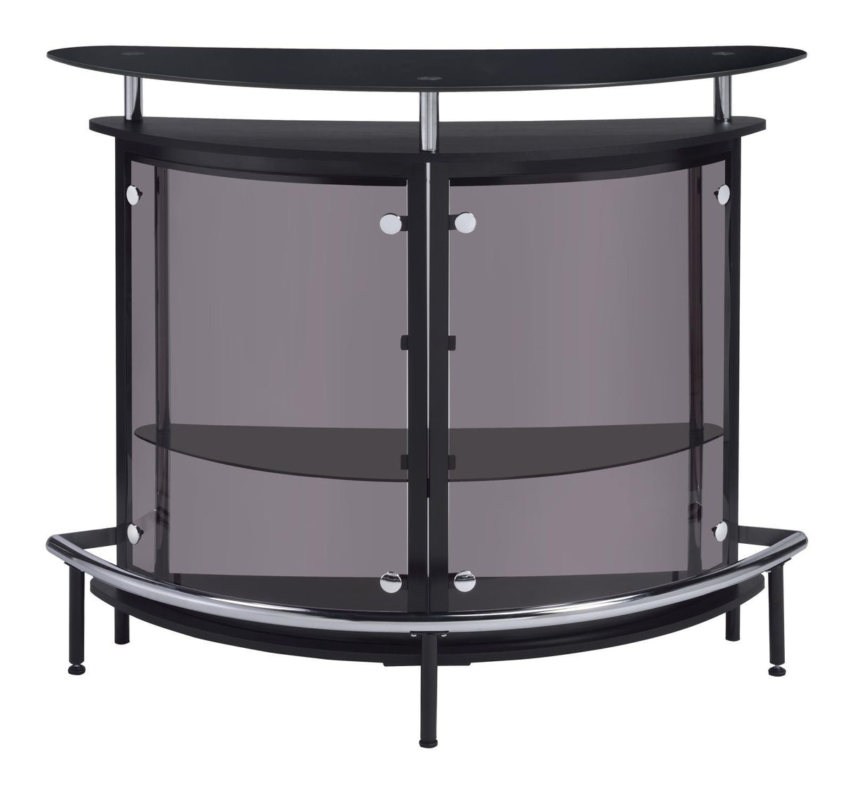 Amarillo Black/Chrome 2-Tier Bar Unit by Coaster at Eve Furniture