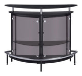 Amarillo Black/Chrome 2-Tier Bar Unit by Coaster at Eve Furniture