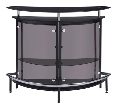 Amarillo Black/Chrome 2-Tier Bar Unit by Coaster at Eve Furniture