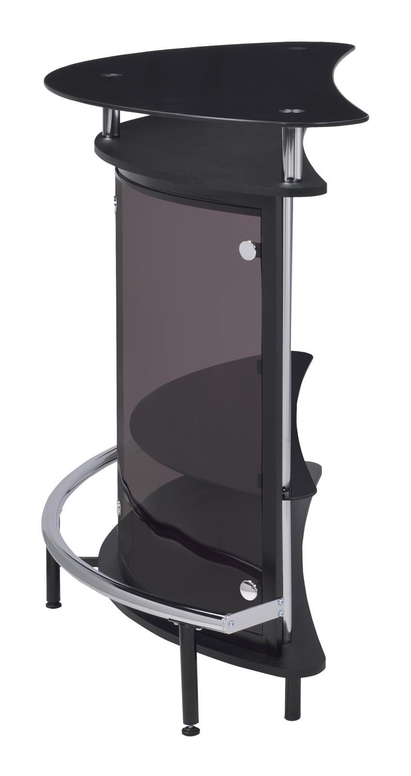 Amarillo Black/Chrome 2-Tier Bar Unit by Coaster at Eve Furniture