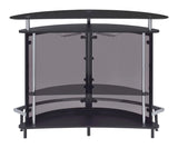 Amarillo Black/Chrome 2-Tier Bar Unit by Coaster at Eve Furniture