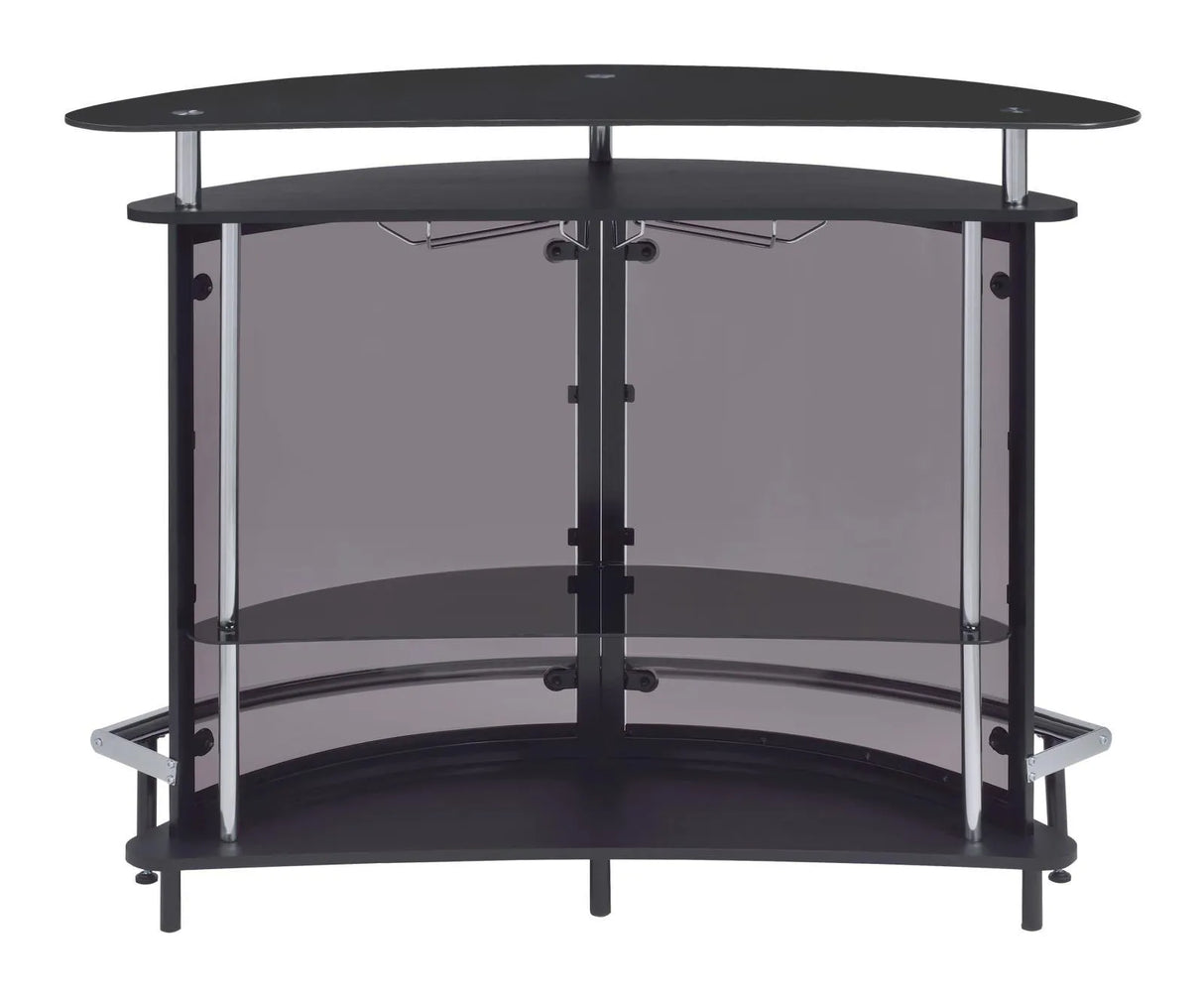Amarillo Black/Chrome 2-Tier Bar Unit by Coaster at Eve Furniture