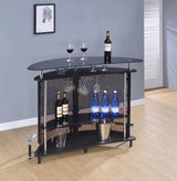 Amarillo Black/Chrome 2-Tier Bar Unit by Coaster at Eve Furniture