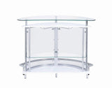 Amarillo White/Chrome 2-Tier Bar Unit by Coaster at Eve Furniture