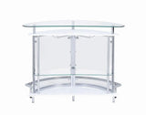 Amarillo White/Chrome 2-Tier Bar Unit by Coaster at Eve Furniture