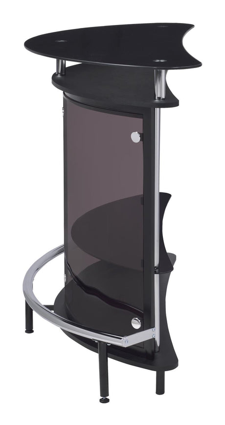 Amarillo Black/Chrome 2-Tier Bar Unit by Coaster at Eve Furniture