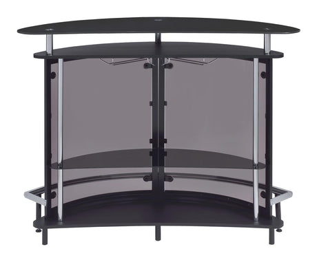 Amarillo Black/Chrome 2-Tier Bar Unit by Coaster at Eve Furniture