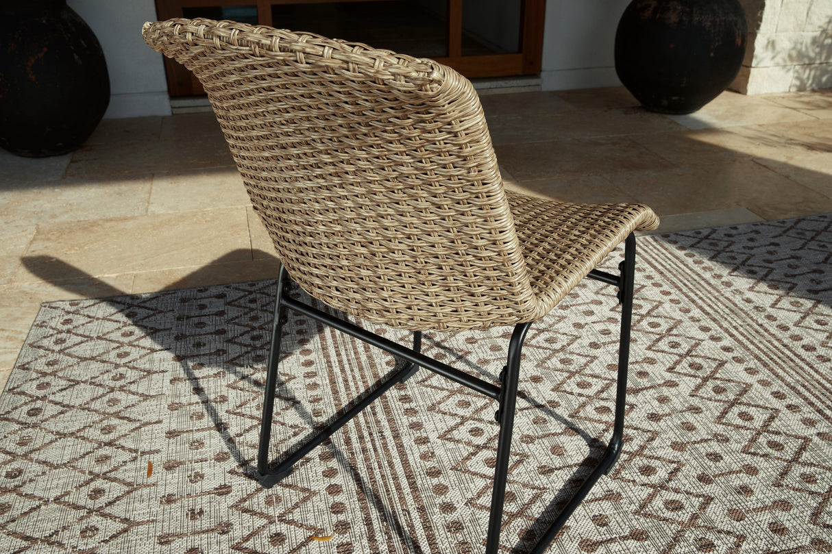 Amaris Brown/Black Outdoor Dining Chair by Ashley at Eve Furniture
