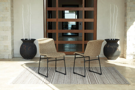 Amaris Brown/Black Outdoor Dining Chair by Ashley at Eve Furniture