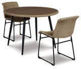 Amaris Outdoor Dining Table and 2 Chairs in Brown/Black