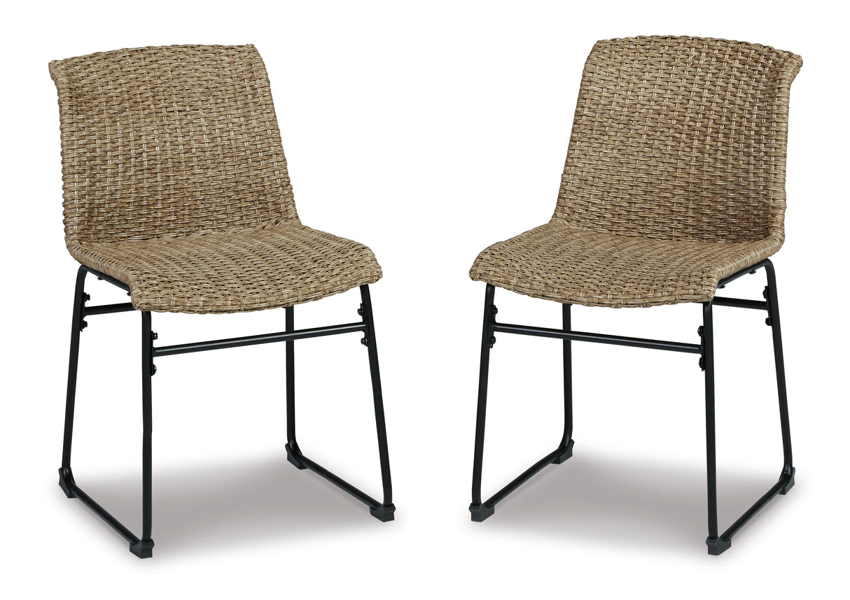 Amaris Outdoor Dining Table and 2 Chairs in Brown/Black