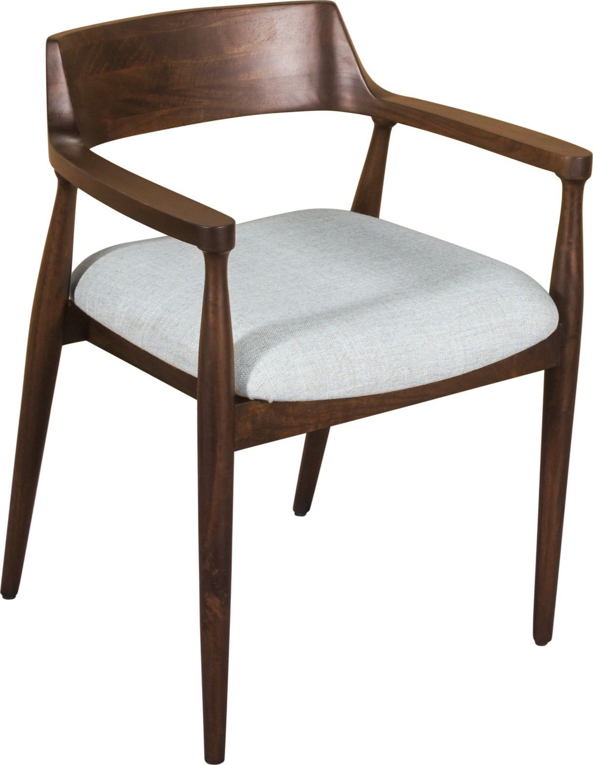 Amaroo Honey Date Solid Mango Linen Upholstered Dining Arm Chair by Modus Furniture at Eve Furniture