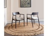 Amaroo Honey Date Solid Mango Linen Upholstered Dining Arm Chair by Modus Furniture at Eve Furniture