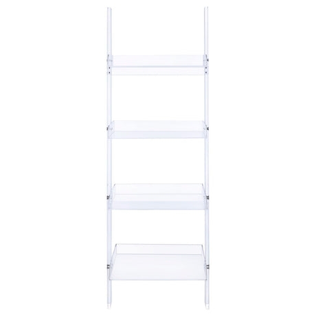 Amaturo Clear 4-Shelf Ladder Bookcase