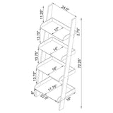 Amaturo Clear 4-Shelf Ladder Bookcase