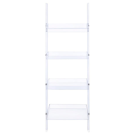 Amaturo Clear 4-Shelf Ladder Bookcase by Coaster at Eve Furniture