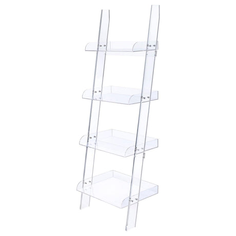 Amaturo Clear 4-Shelf Ladder Bookcase by Coaster at Eve Furniture