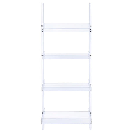 Amaturo Clear 4-Shelf Ladder Bookcase by Coaster at Eve Furniture