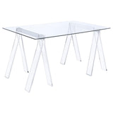 Amaturo Clear Writing Desk with Glass Top by Coaster at Eve Furniture