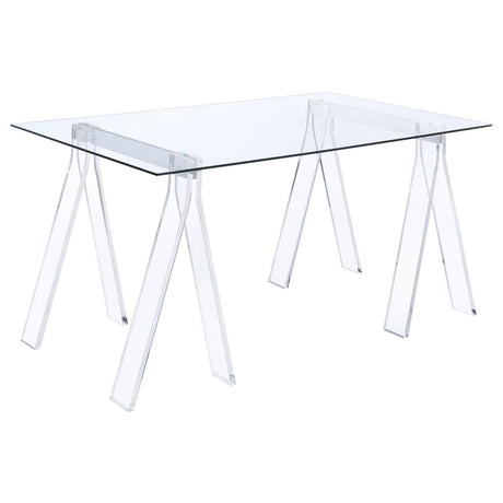 Amaturo Clear Writing Desk with Glass Top by Coaster at Eve Furniture
