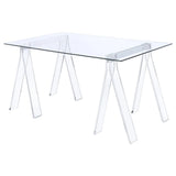 Amaturo Clear Writing Desk with Glass Top by Coaster at Eve Furniture