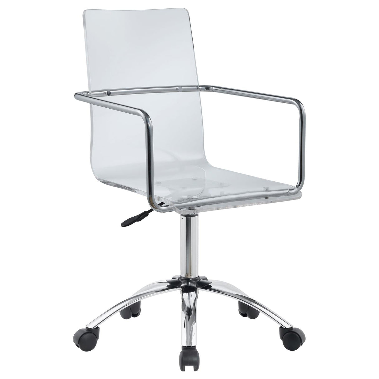 Amaturo Clear/Chrome Office Chair with Casters