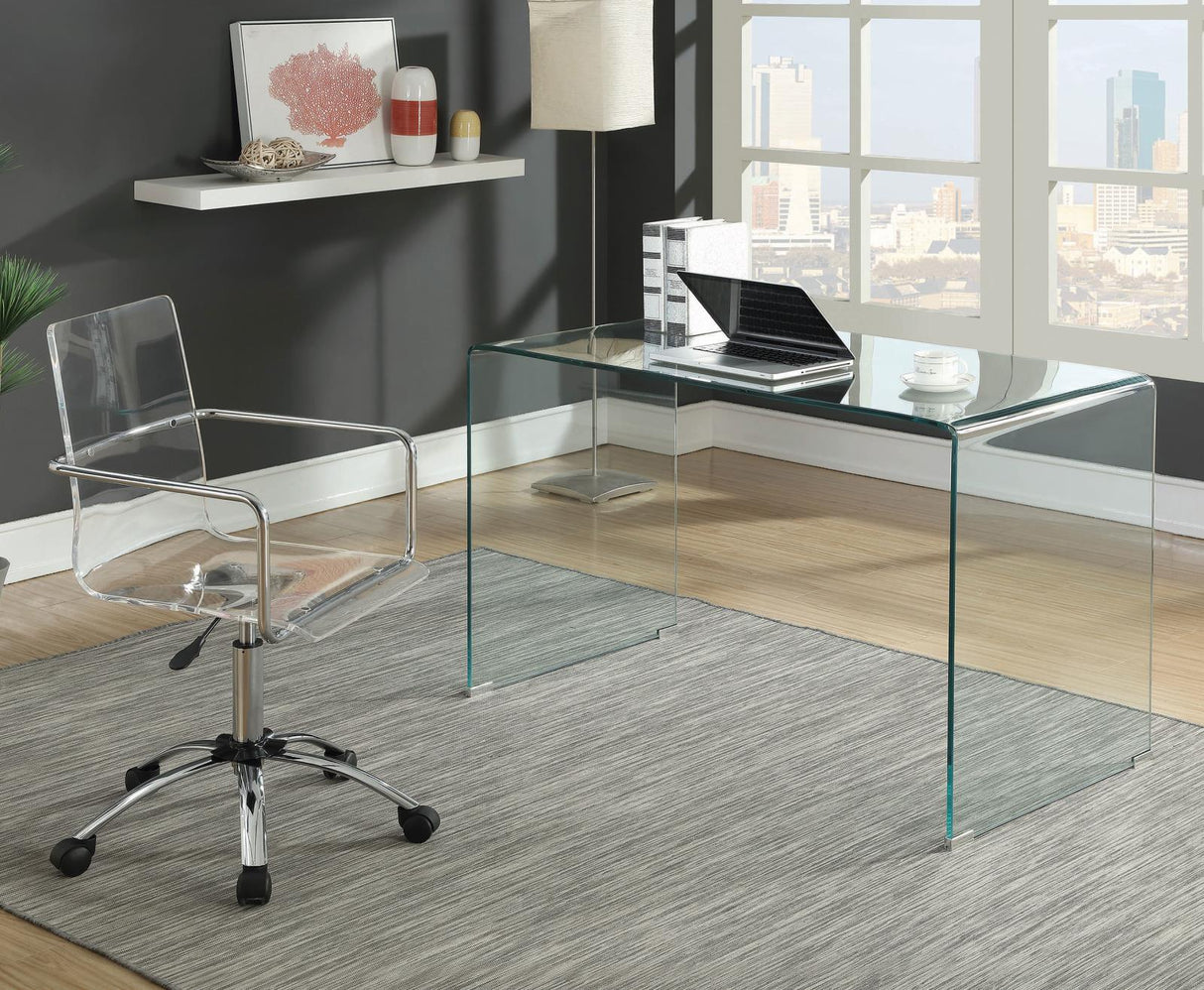 Amaturo Clear/Chrome Office Chair with Casters