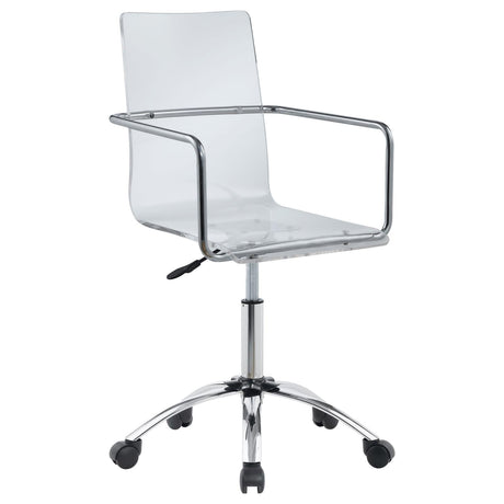 Amaturo Clear/Chrome Office Chair with Casters