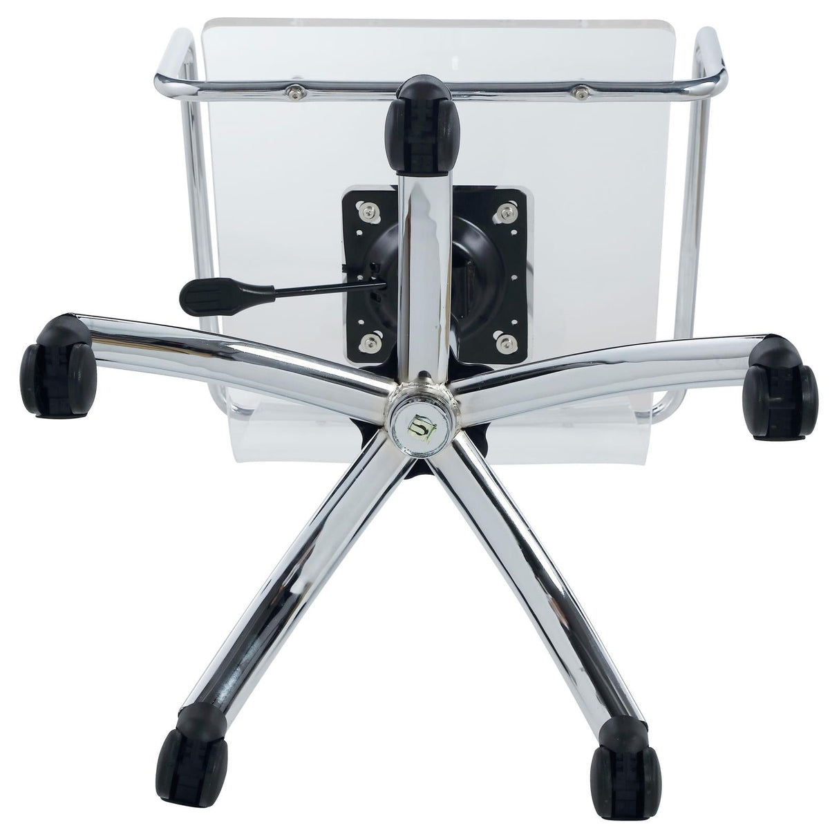 Amaturo Clear/Chrome Office Chair with Casters