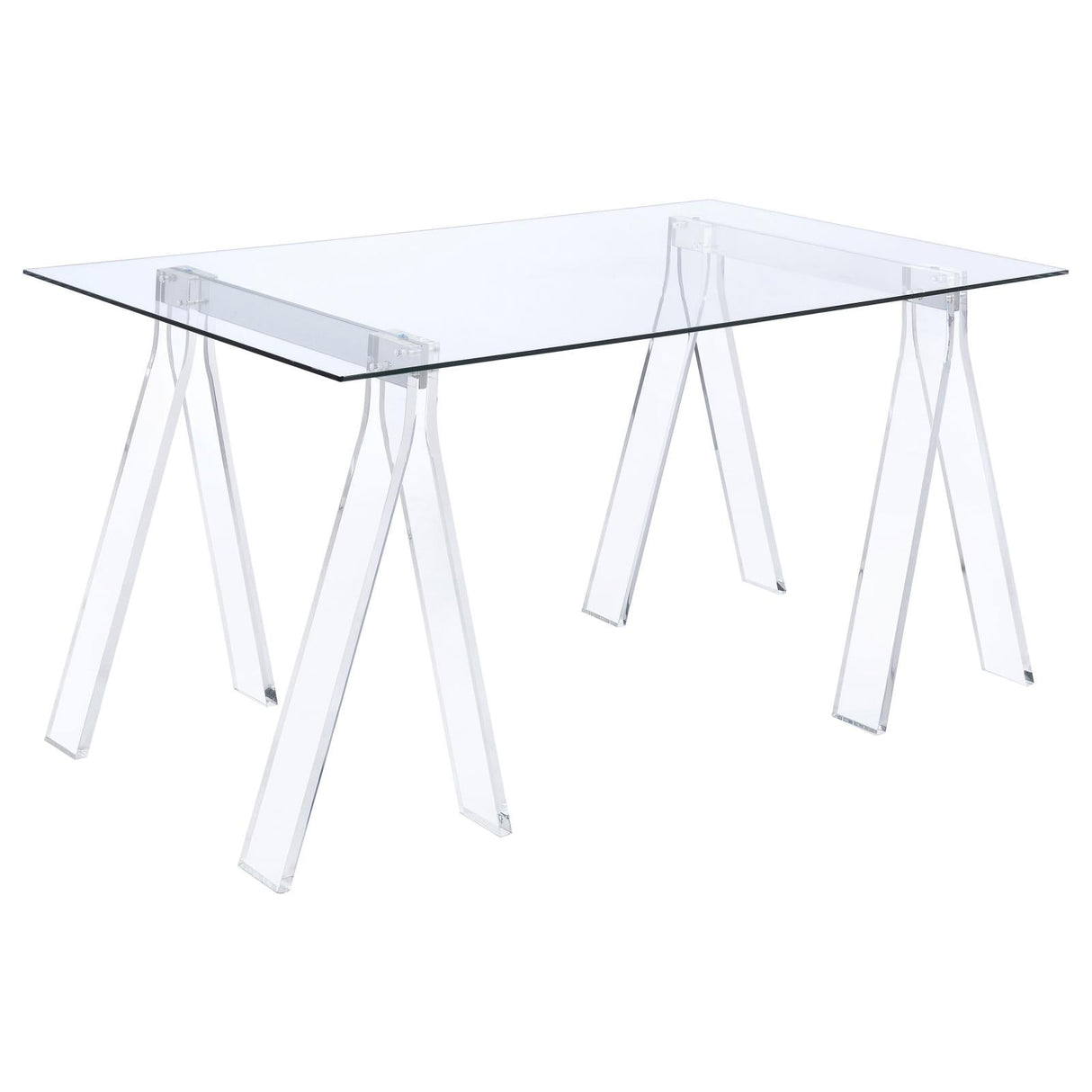 Amaturo Clear Writing Desk with Glass Top