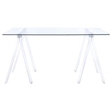 Amaturo Clear Writing Desk with Glass Top