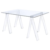 Amaturo Clear Writing Desk with Glass Top